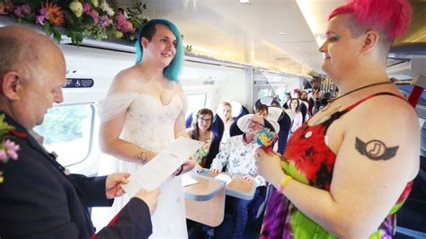 running a train on my wife|Train wedding party: The couple who said 'I do' on a 125mph train .